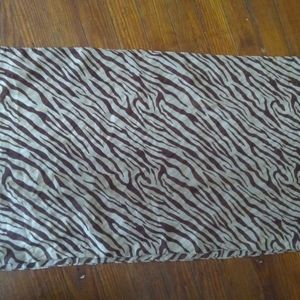Brown zebra striped scarf